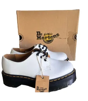 DR. MARTENS 1461 Quad Smooth Leather Unisex Platform Shoe Size 10 or 9 #B1292 thumbnail 1