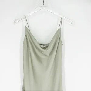 J.ING Women's Satin Draped Neck Midi‎ Slip Dress Size S Pistachio Green thumbnail 4