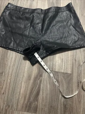 Victoria's Secret Black, Faux Leather Short Shorts thumbnail 5