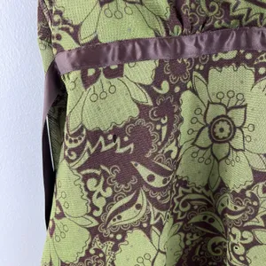 Hot Tempered Y2K Olive Green Brown Floral Paisley Mesh V Neck Asymmetrical Tank thumbnail 7