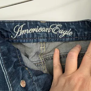American Eagle Women 14 Short Dark Wash Bootcut Jeans Stretch Denim Blue Pants‎ thumbnail 7