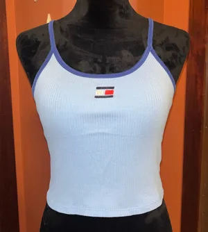 Embroidered Tommy Hilfiger cropped tank thumbnail 1