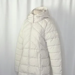 BENCH Long Hooded Puffer Coat Removable Hood Pockets‎ Minimalist Quilted X-Small thumbnail 7