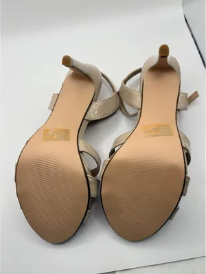 Daisy Fuentes GOLD STILETTO OPEN TOE STRAPS HIGH HEELS thumbnail 7