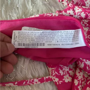 Zara Pink Floral Corset Bodysuit Side Zipper Closure Size M thumbnail 14