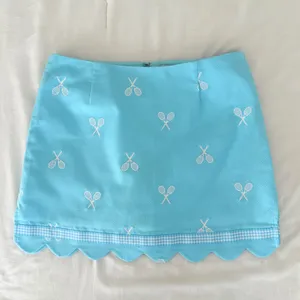 Vintage 90s y2k Lilly Pulitzer Scallop Tennis Mini Skirt - Pool Blue - 2P thumbnail 3