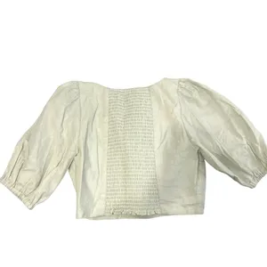 ANTHROPOLOGIE O.P.T Light green Puff sleeve blouse thumbnail 3