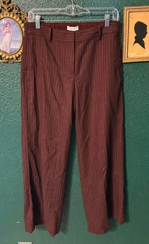 Banana Republic Striped Everyday Wide Leg Pants Sz Small Petite thumbnail 1