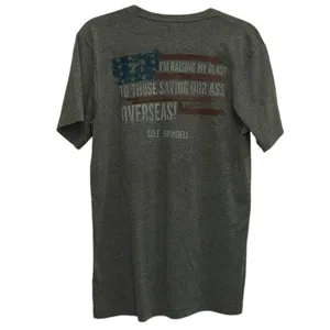 Cole Swindell American Flag CS Logo Graphic T-Shirt Gray Unisex Medium‎ thumbnail 2