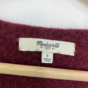 Madewell Kent Cardigan Sweater Burgundy Merino Wool Alpaca Blend Small E0185‎ thumbnail 6