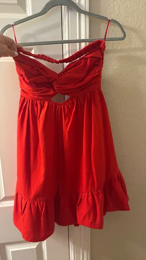 Cotton Candy LA Red strapless romper thumbnail 1