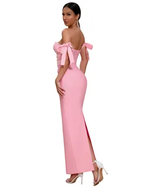 Boutique Pink and Pearl Maxi Dress thumbnail 4