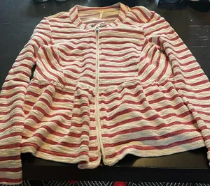 Free People women’s sweater small good used condition in pink/cream. thumbnail 1