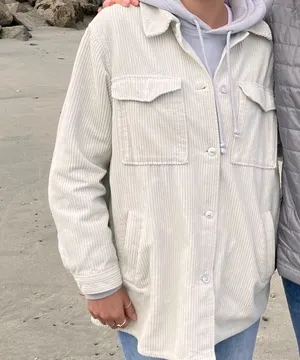 Mint Green Corduroy Shacket  thumbnail 1