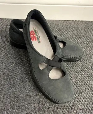 SAS Tripad Comfort Womens Black Nubuck Mary Jane Flats Crisscross Strap Made USA thumbnail 1
