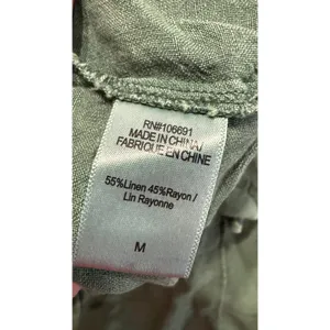 Young Fabulous & Broke Green Linen Blend Wide Leg Seam Front Pants M thumbnail 4