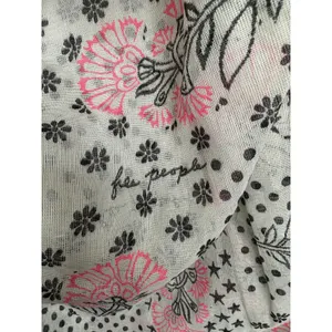 Free People Shoulder Bag Womens Large Size White Pink Floral Slouchy Bohemian thumbnail 2