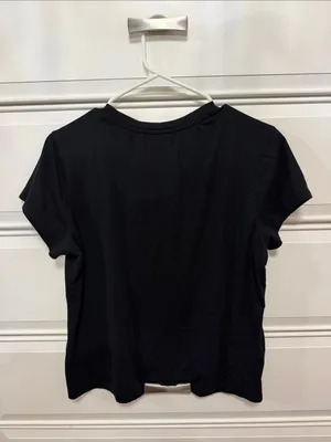 Victoria's Secret Black Tee with Pink Glitter VS Logo thumbnail 3