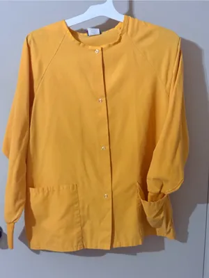 Gel scrubs Bright Mustard Yellow Button-Front scrub Jacket small thumbnail 1
