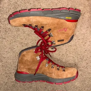 Danner Mountain 600 Waterproof Suede Hiking Boots Vibram Sole Brown Red 8 thumbnail 6