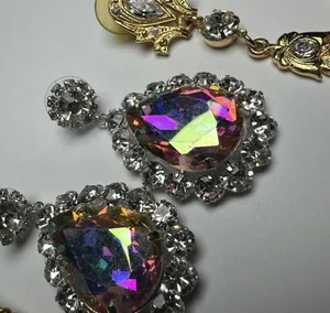 Sparkly Statement Rhinestone Mix Dangle Drop Pierced Earrings Lot Of 3 thumbnail 5