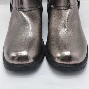 Dolce Vita Armonda Metallic Ankle Boots Womens 6 Silver Buckle Moto Biker Riding thumbnail 9