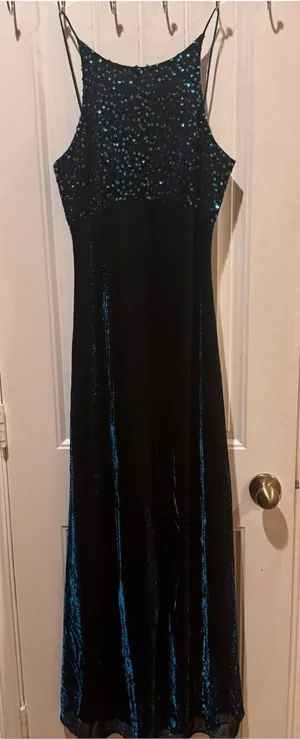BLONDIE and ME EVENING, Size 7/8, Teal, Sparkle/Lined w/Sequins. Made In USA thumbnail 1