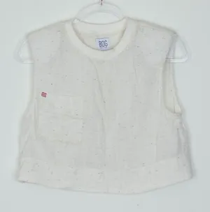 Urban Outfitters BDG Womens Sleeveless Speckled Crop Tank‎ Top Size S White Slit thumbnail 1