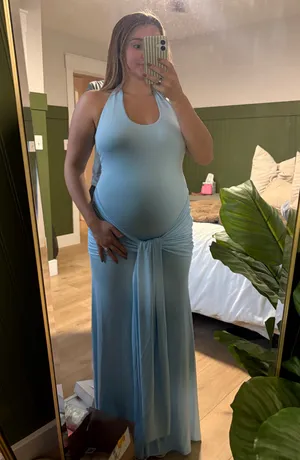 Blue maxi maternity dress Size M thumbnail 3