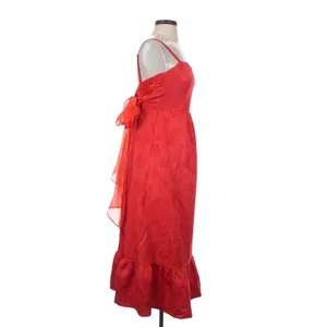 Lulus Major Perfection Red Jacquard Maxi Dress Bow Back Size XS Resort Vacation thumbnail 5