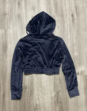 Navy blue High Waist Joggers & Cropped Top SweatSet Size M thumbnail 6