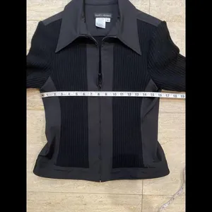 Franco Mirabelli Jacket 8 Women Black Nylon‎ Wool Blend Stretch Made In Canada thumbnail 5