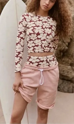 NWOT Free People Movement For The Win Long Short Heather Pink Gray X - Small thumbnail 1