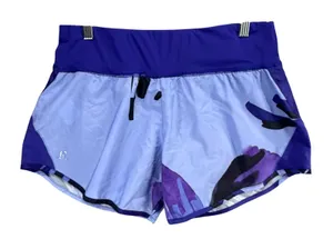 Salomon Elevate 2 in 1 Running Shorts Womens M Purple Abstract Print Athletic thumbnail 1