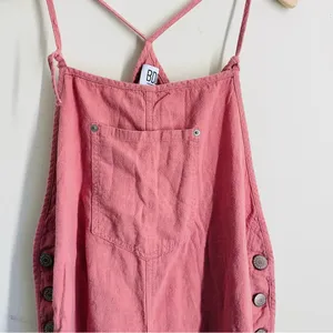 BDG Linen Blend Pink Romper Overalls size L thumbnail 5