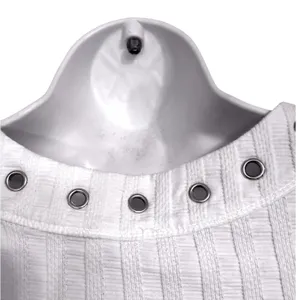 FREE PEOPLE Ivory Ribbed Lace Up Grommet V-Neck 3/4‎ Sleeve Top Size XS thumbnail 5
