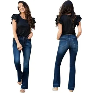 KanCan Parker High Rise Trouser Flare Dark‎ Wash Capsule Comfort Rodeo 9/28 thumbnail 3