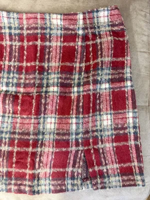 Potter's Pot Red Plaid Wool Mini Skirt thumbnail 2