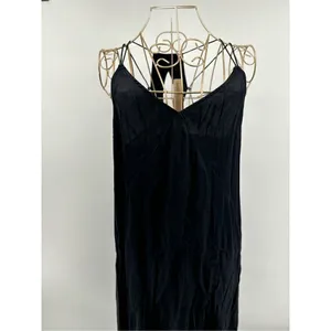 Abercrombie & Fitch Silk Slip Dress Black Strappy Dress Women M A&F Collect thumbnail 9