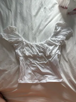 Crop Puff Hollister White Sleeve Top thumbnail 2