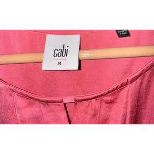 Cabi Keyhole Sleeveless Top Women's Medium Satin Pink Work Career Flowy Soft‎ thumbnail 3