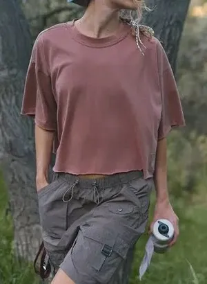 Free people maroon crop top  thumbnail 1