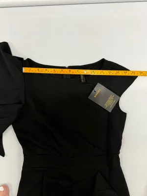 WOOSEA Womens Black High Split Ruffle Bodycon Evening Gown Dress Size S NWT thumbnail 8