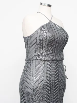 Alex & Eve by Alex Evenings - Sequin Halter Gown thumbnail 10