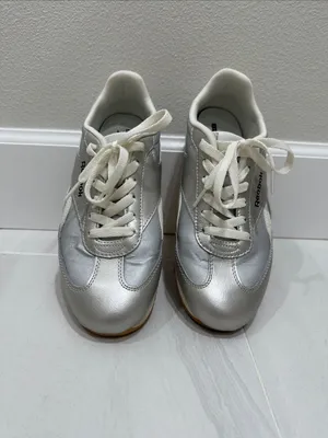 Reebok Women's Metallic Silver and Cream Sneakers thumbnail 5