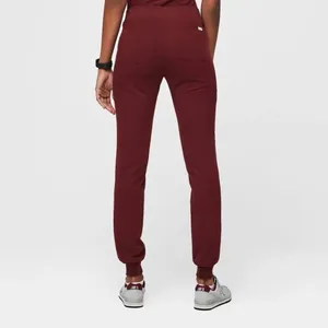 Figs Zamora Jogger Scrub Pants Burgundy Drawstring Waist Slim Fit Pant Small thumbnail 4