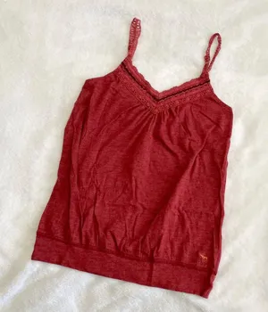 Abercrombie Red Lace Tank Top thumbnail 2
