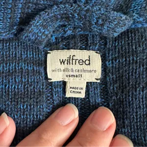 Aritzia Wilfred Flaubert Blue Silk Cashmere Open Cardigan thumbnail 7