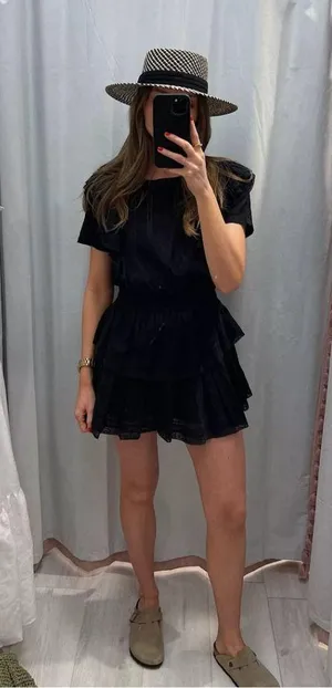 LOVESHACKFANCY Natasha Dress in Black Size X-Small thumbnail 10
