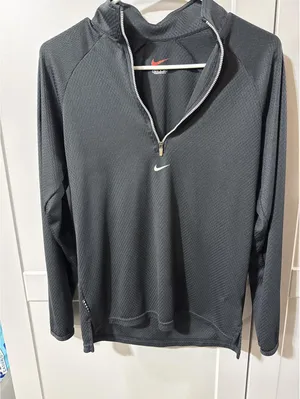 Nike Black Quarter-Zip Pullover - Size Small, Made in USA! thumbnail 1